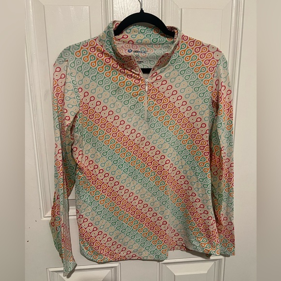 IBKUL Tops - Ibkul Outdoor Long Sleeve Tennis Golf 1/2 Zip Pullover UPF 50 Geometric Medium